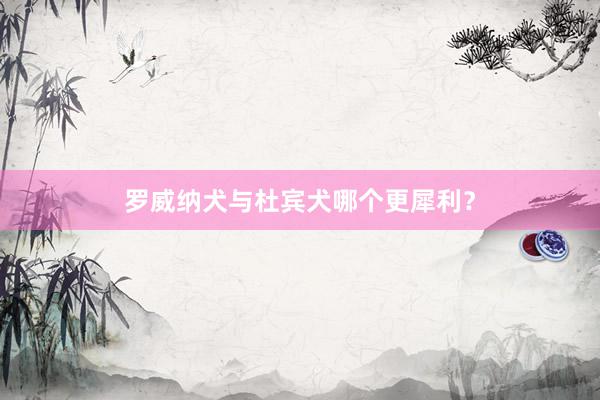 罗威纳犬与杜宾犬哪个更犀利？